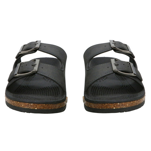 men's black double buckle sandals | Five Below