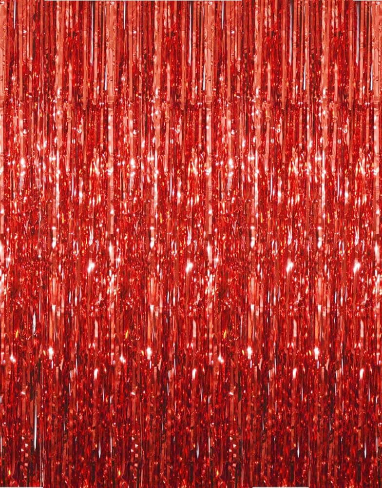 GOER 3.2 ft x 9.8 ft Metallic Tinsel Foil Fringe Curtains Party Photo Backdrop Party Streamers fo... | Amazon (US)