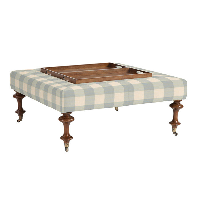 Tristen Square Ottoman with Tray | Ballard Designs, Inc.