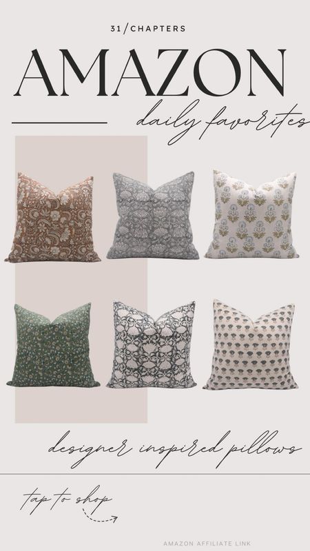 Amazon, designer pillow covers, organic modern, lived in luxury, throw pillows, hand blocked pillows, studio McGee, living room decor, look for less 

#LTKstyletip #LTKhome