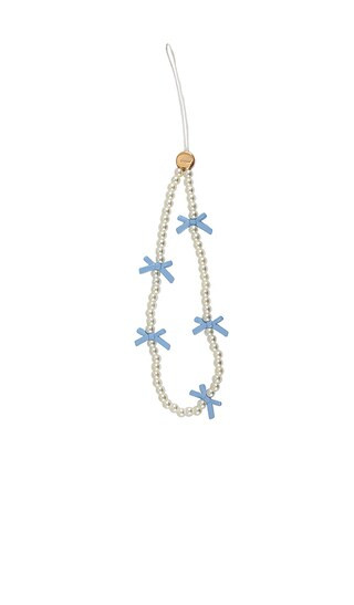 Beaded Phone Charm in Blue Bows | Revolve Clothing (Global)