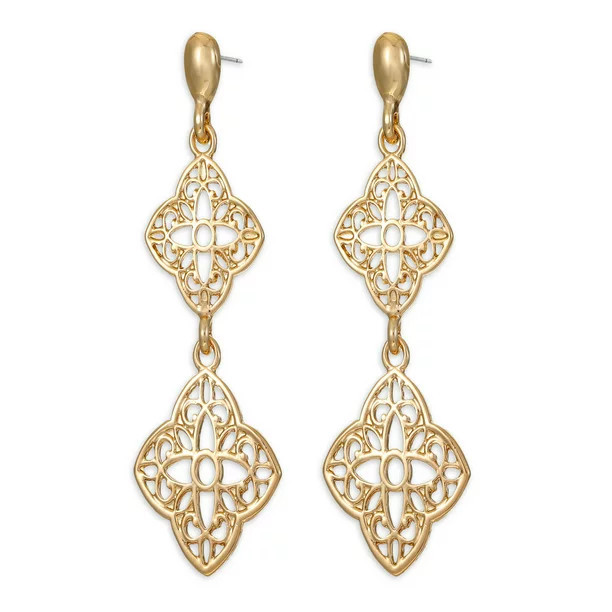 Women's Filigree Dangle Earring, Gold-tone | Walmart (US)