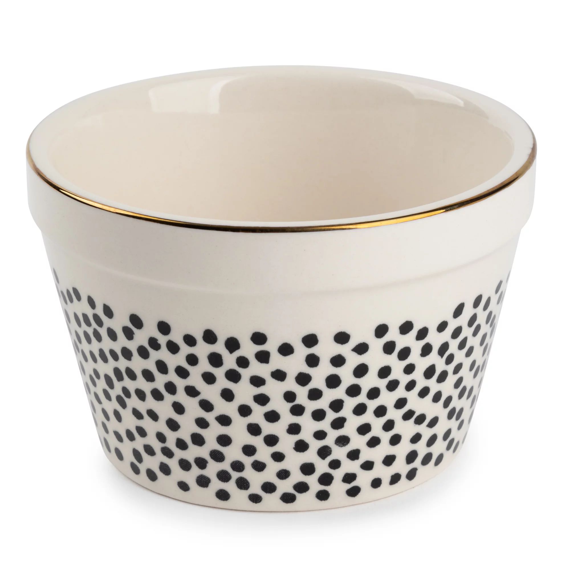 Thyme & Table Stoneware Ramekin, Black & White Dot, 6-Piece Set | Walmart (US)