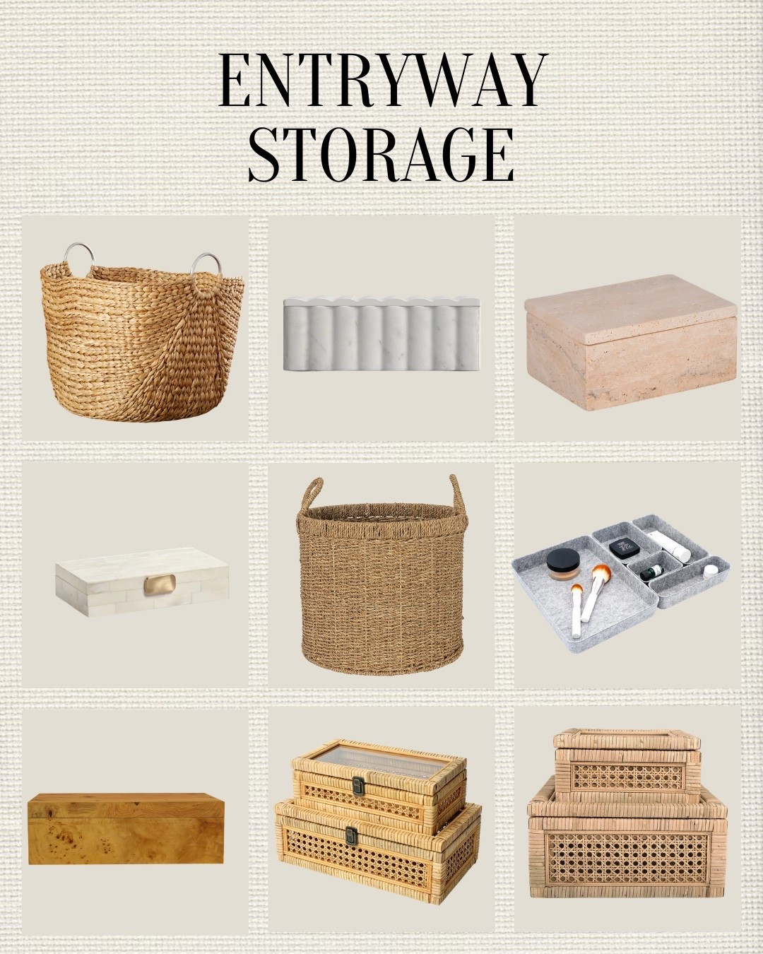 entryway storage options!