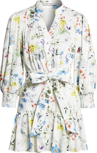 Cora Floral Print Mini Shirtdress | Nordstrom
