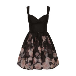mena mini dress black print Malena Silk Mini Dress  Kiira Moon