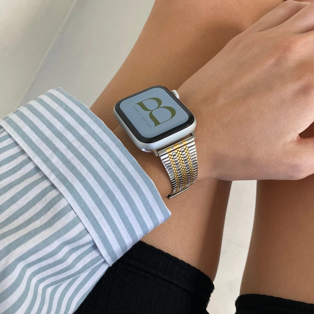 Silver Gold Apple Watch Band 38 40 41 42 44 45mm Stainless - Etsy | Etsy (US)