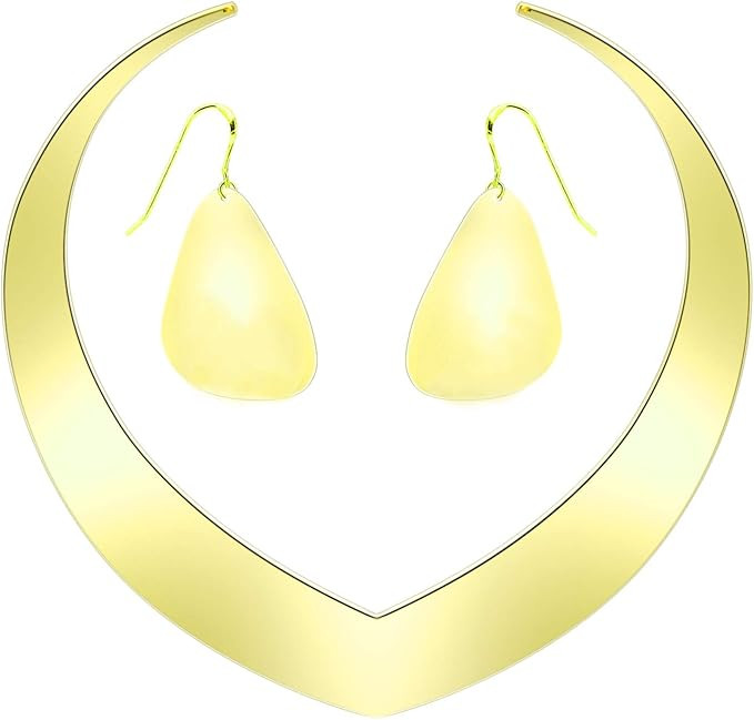 Halloween Arabian Princess Costume Gold Necklace Gold Earrings Collar Bib Statement Necklace Jewe... | Amazon (US)