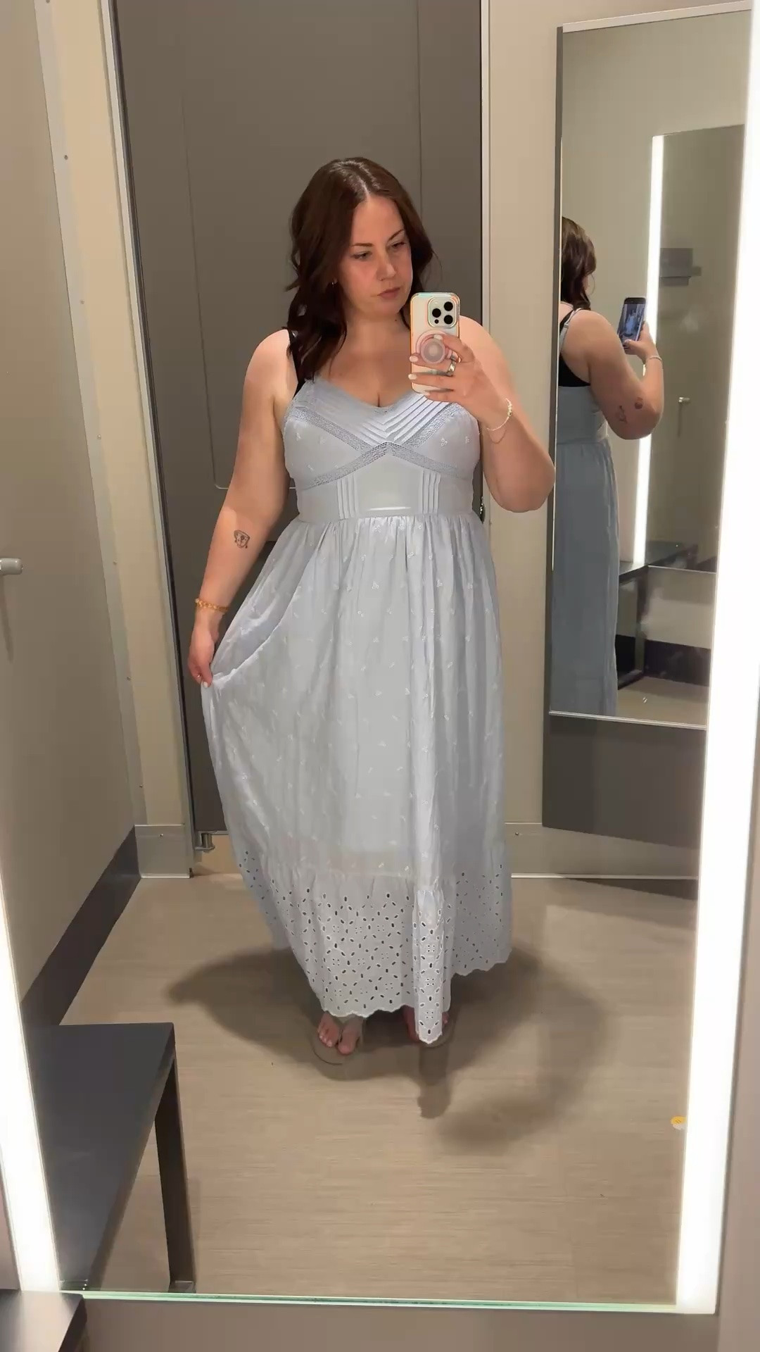 Tried on this dress from Target for a semi-formal event and I think I fell in love!?! I’m wearing the size L and it’s a bit tight on the chest, but not crazy. Im a 38DDD for reference! 

Body stats for size reference: 
Weight 210
Height 5’7

#LTKSeasonal #LTKWedding #LTKMidsize