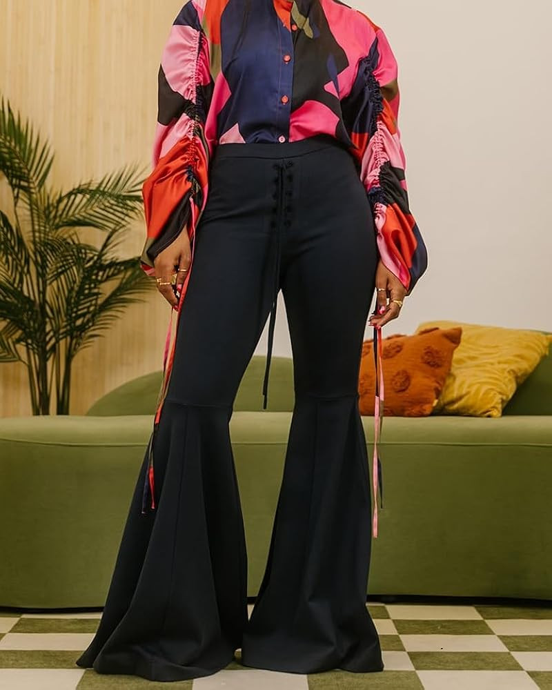 The Drop Women's Sky Captain Lace-up Front Flared Leg Pants by @takkunda | Amazon (US)