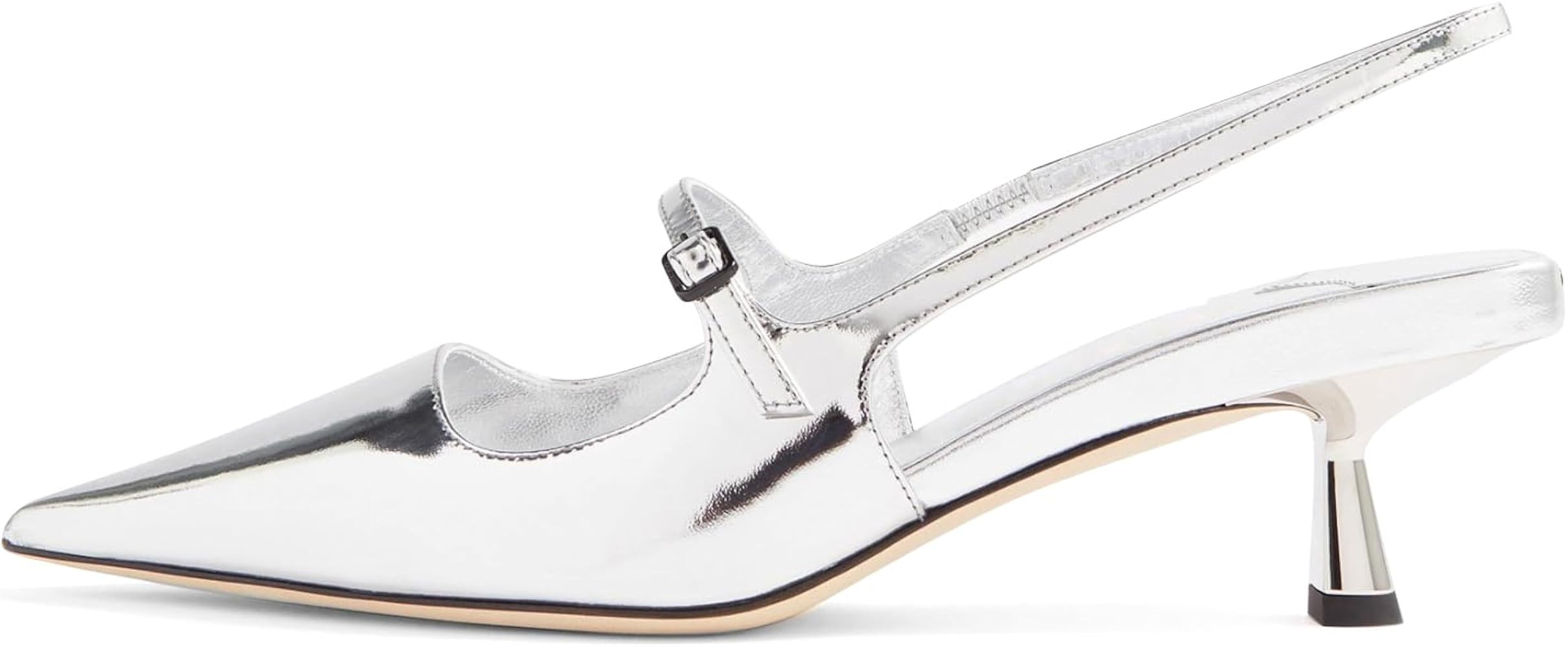 MIRAAZZURRA Slingback Kitten Heels Pumps Pointed Toe Low Heel Slip On Dress Shoes with Buckle Str... | Amazon (US)