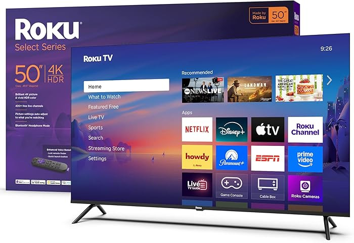 Roku Smart TV 2025 – 50-Inch Select Series, 4K HDR TV – RokuTV with Enhanced Voice Remote –... | Amazon (US)