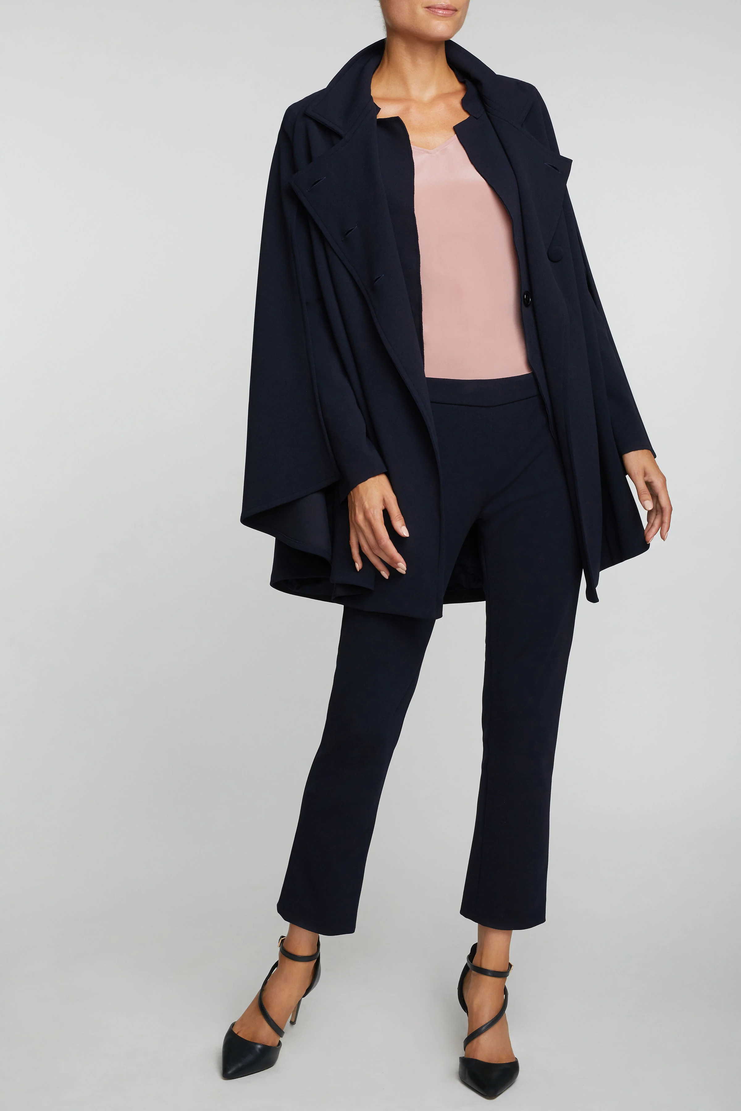 The Rachel Mondrian Cape - Blue Navy | Marta Scarampi