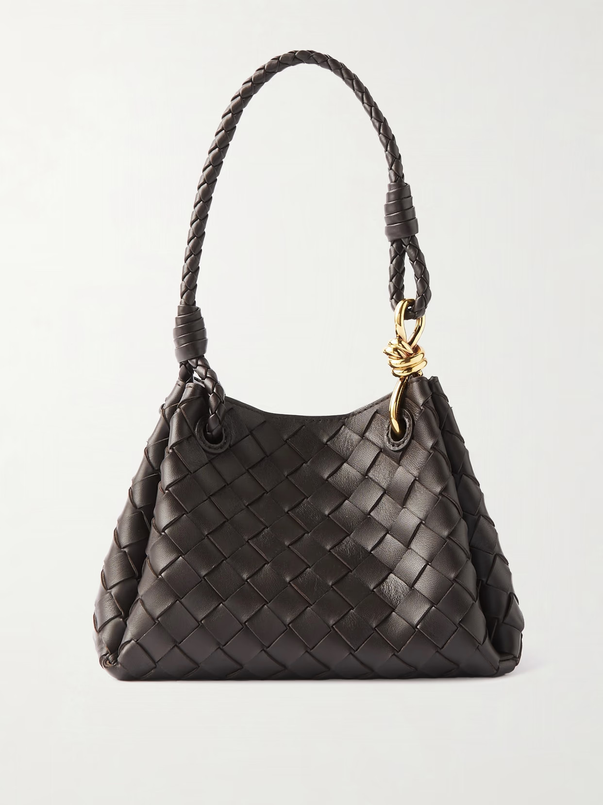 Bottega Veneta - Parachute Small Intrecciato Leather Shoulder Bag - Brown | NET-A-PORTER (US)