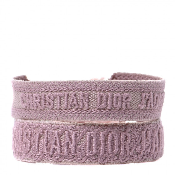 CHRISTIAN DIOR Woven Cotton J'Adior Friendship Bracelet Set Pink | Fashionphile