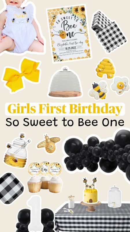 So Sweet To Bee One First Birthday Decor #firstbirthday #firstbeeday #sosweettobeeone #firstbirthdayideas #firstbirthdaythemes #beedecor #beebirthdaydecor #girlsfirstbirthday

#LTKkids #LTKbaby #LTKparties