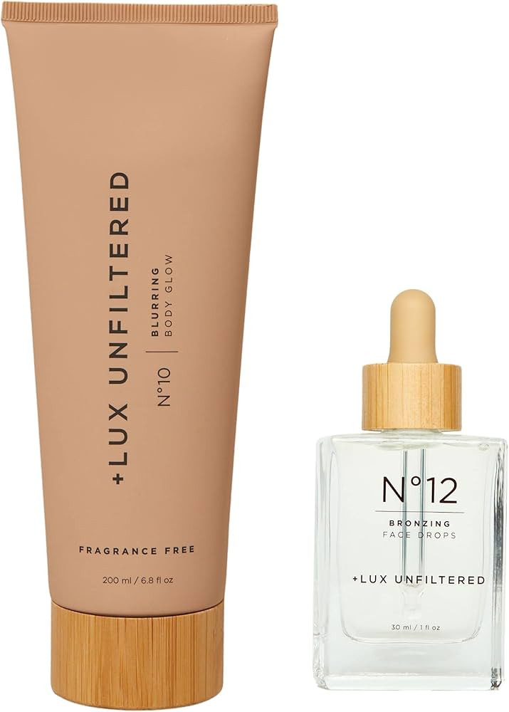 + Lux Unfiltered Date Night Set with N°12 Bronzing Self Tanning Drops and N°10 Blurring Body Gl... | Amazon (US)