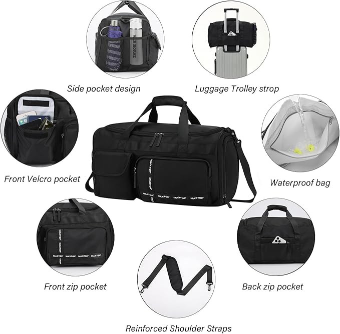 MAXTOP Travel Duffle Bag for Men Women Weekender Overnight Bags Large Capacity Carry On Duffel Ba... | Amazon (US)