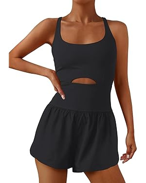 ReachMe Womens Running Onesie Workout Rompers Athletic Rompers One Piece Outfits Exercise Jumpsui... | Amazon (US)