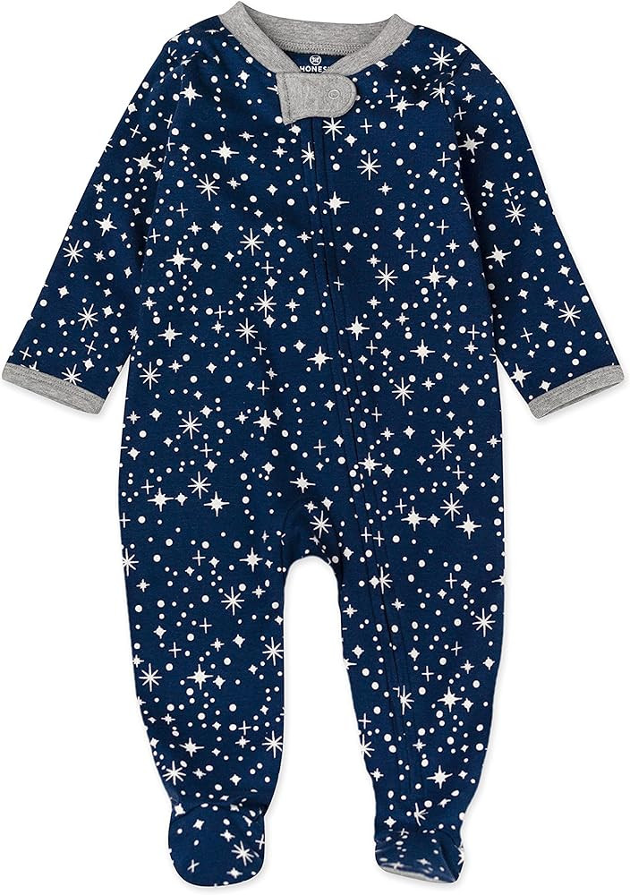 HonestBaby Classics Sleep & Play Footed One-Piece Pajama Sleeper 100% Organic Cotton | Amazon (US)