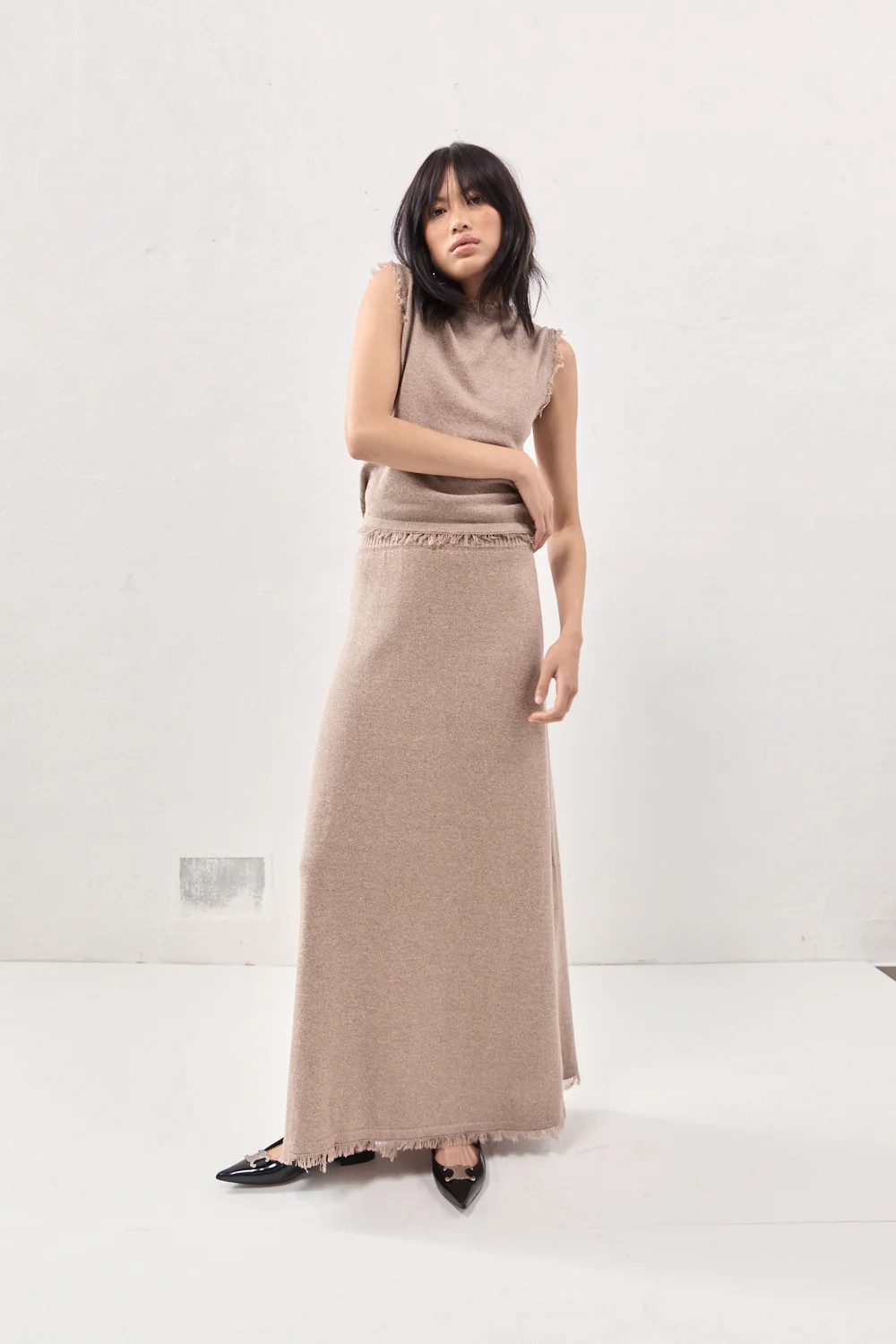 Rowe Knit Maxi Skirt Mocha | VRG Grl