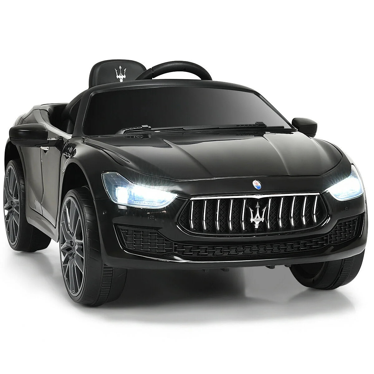 Costway 12V Maserati Licensed Kids Ride On Car RC Remote Control w/ LED Lights Music Black - Walm... | Walmart (US)