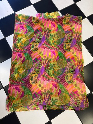 I.Magnin Union Made 1960s Psychedelic Floral Pattern Kaftan Dress  | eBay | eBay US