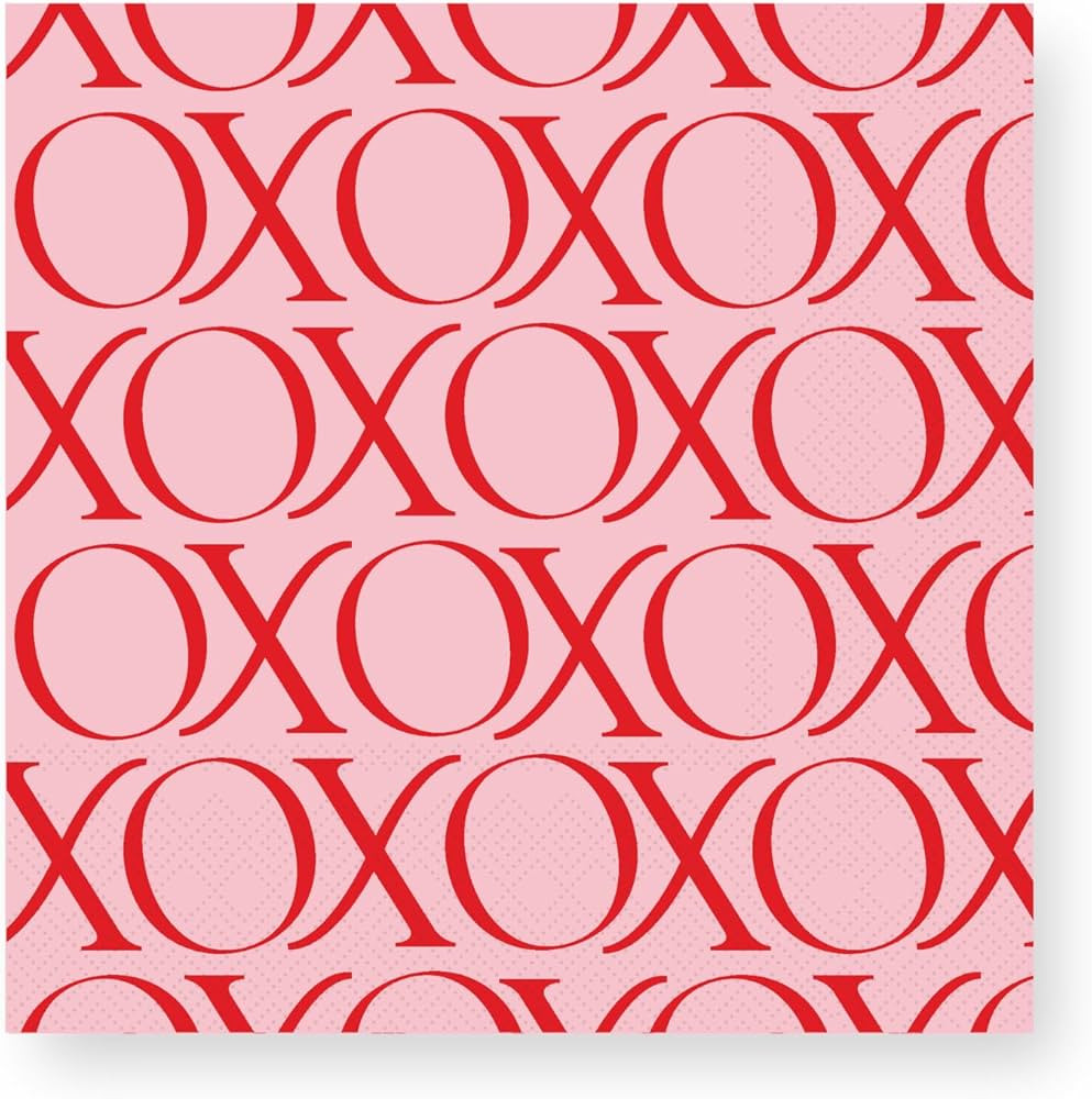 Bonjour Fête XO Large Paper Party Napkins | 3-Ply Napkins for Valentine's Day, Birthday, and Hol... | Amazon (US)