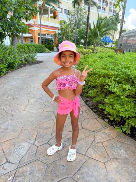 Sophia's swim look/ her suit print is out of stock but the exact style is linked 

#LTKKids #LTKTravel