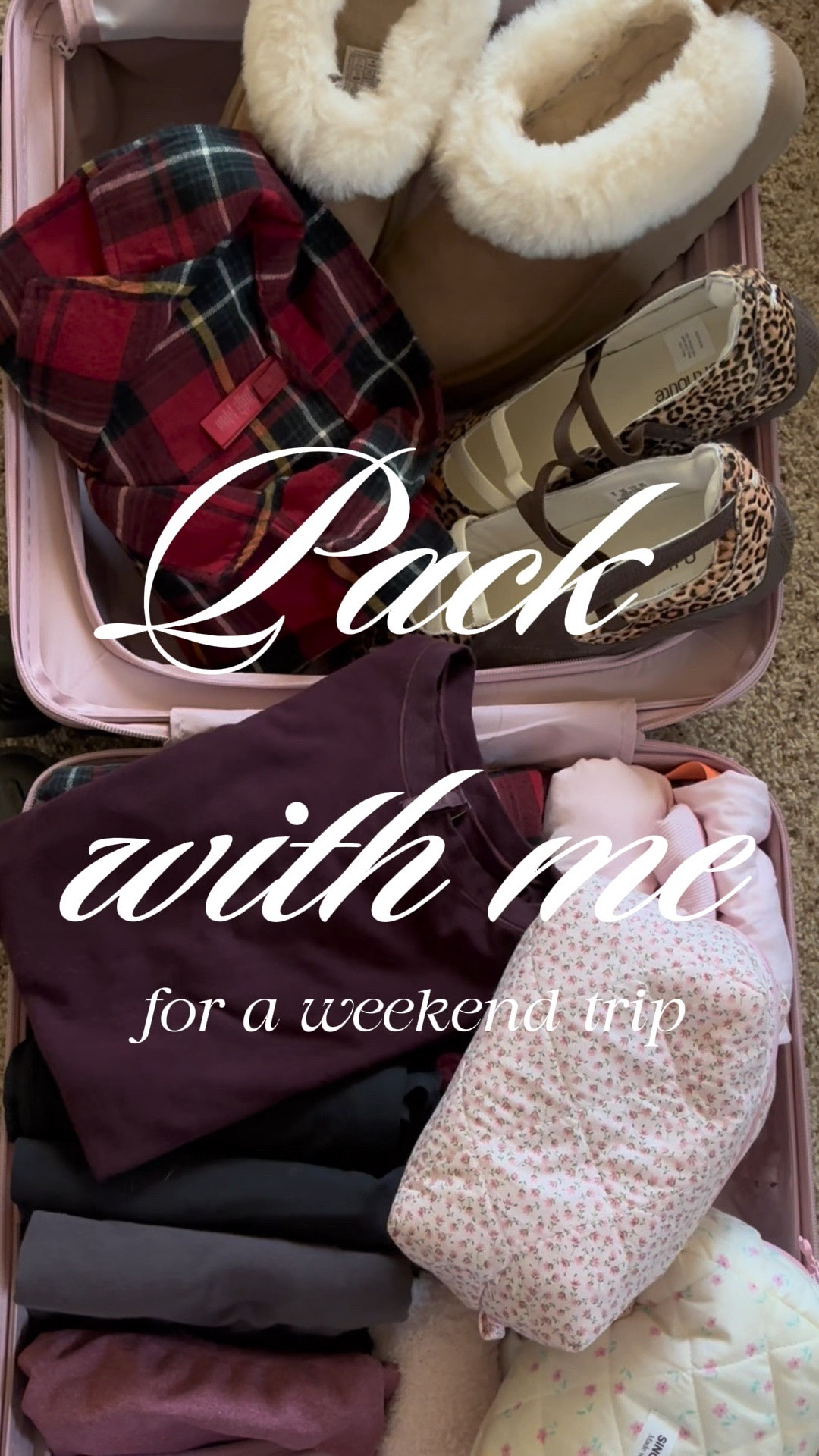 Pack with me for a weekend trip! All mg essentials 💗

#LTKTravel #LTKdayinmylife #LTKValentine
