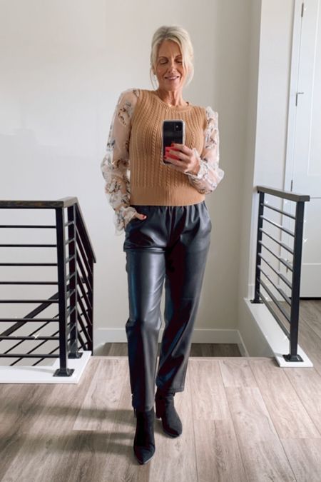 These faux leather pants = the best thing I’ve bought in a long time!! I have them in every color! Plus this top… so cute. From The Loft 

#LTKSeasonal #LTKHoliday #LTKCyberweek