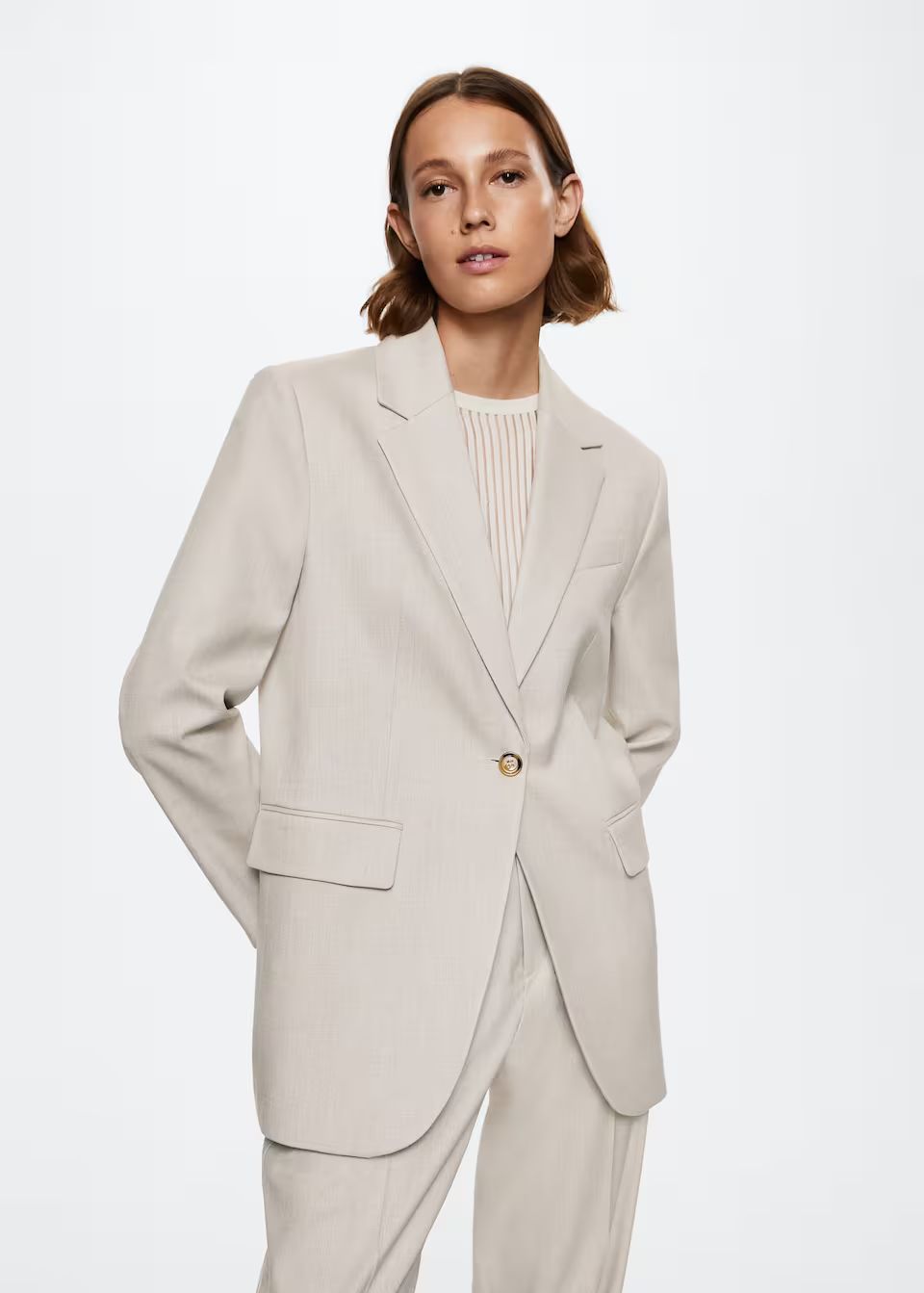 Patterned suit blazer -  Women | Mango USA | MANGO (US)