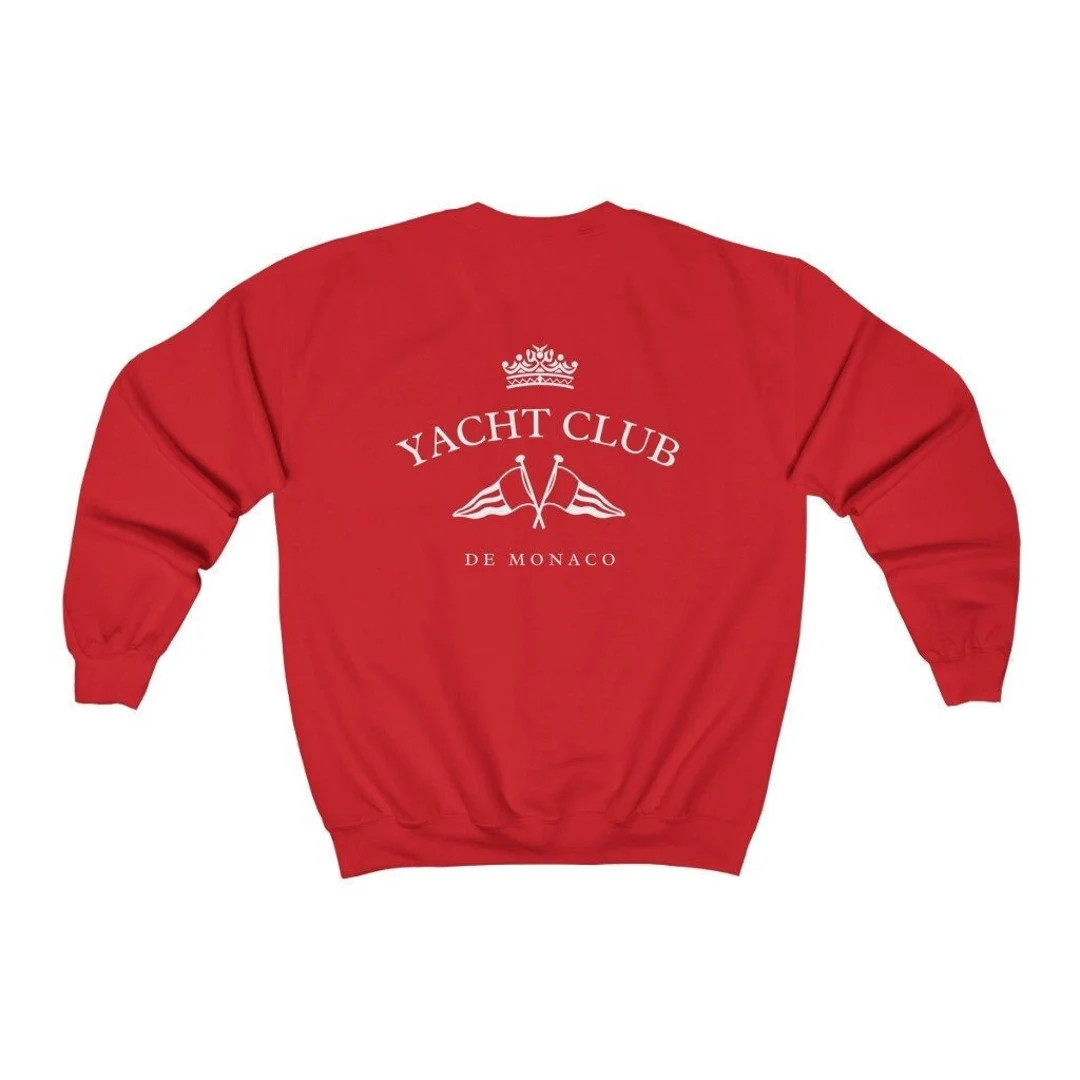 YACHT CLUB | Yacht Club De Monaco Sweatshirt | Athletics Club Sweatshirt | Vintage Preppy Sweater... | Etsy (US)