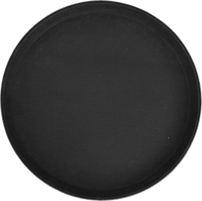 Winco TFG-14K Round Fiberglass Tray with Non-Slip Surface, 14-Inch, Black | Amazon (US)