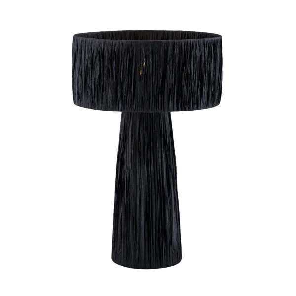 Shelby Rafia Black Table Lamp | Burke Decor