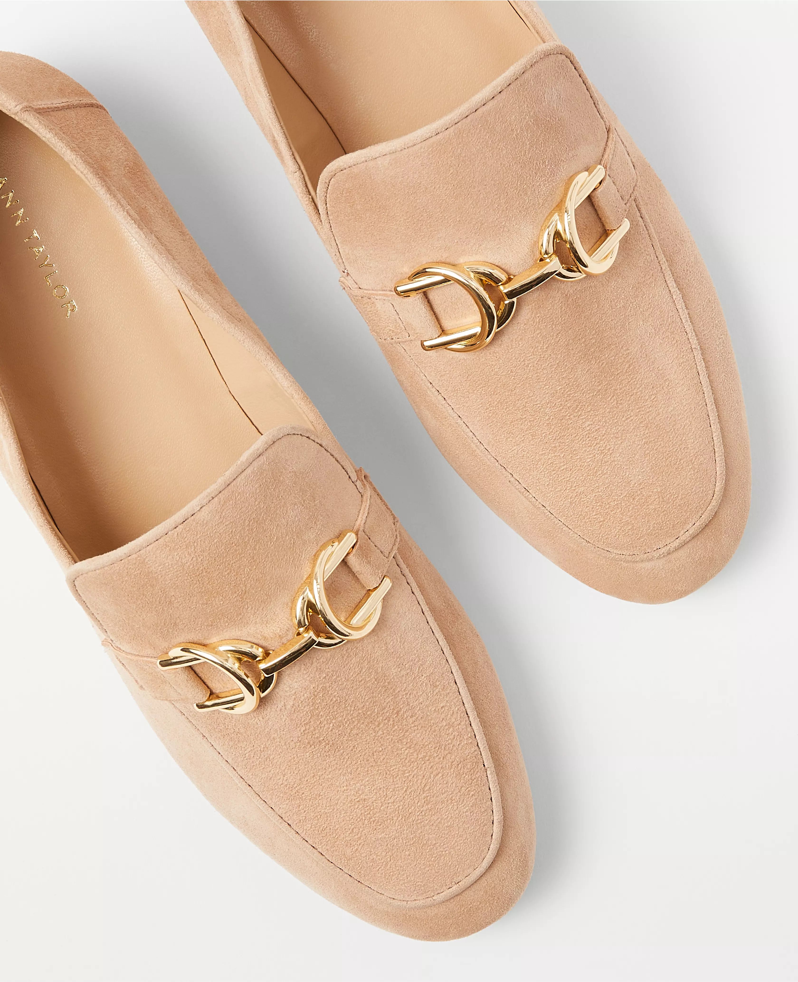 Chain Bit Suede Loafers | Ann Taylor (US)