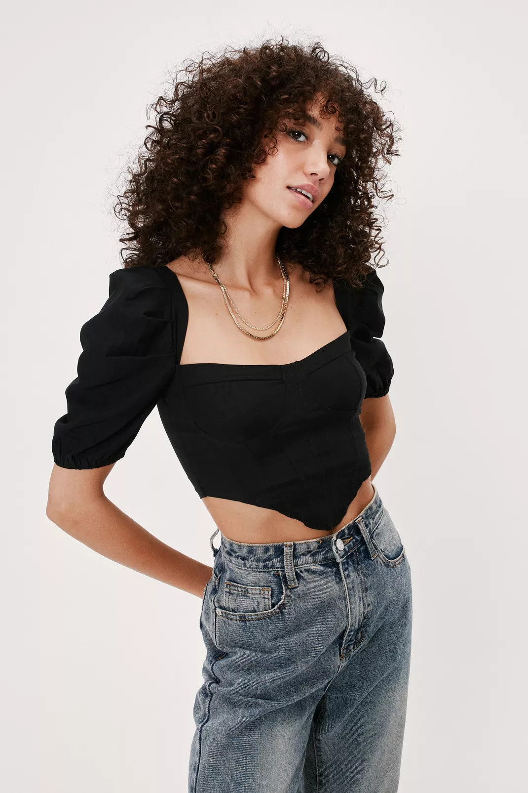 Puff Sleeve Corset | Nasty Gal (US)