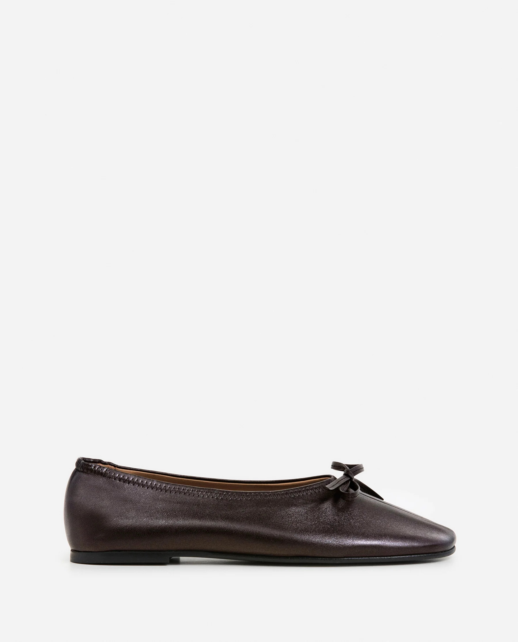 Blaise Leather Chocolate Flat | Flattered
