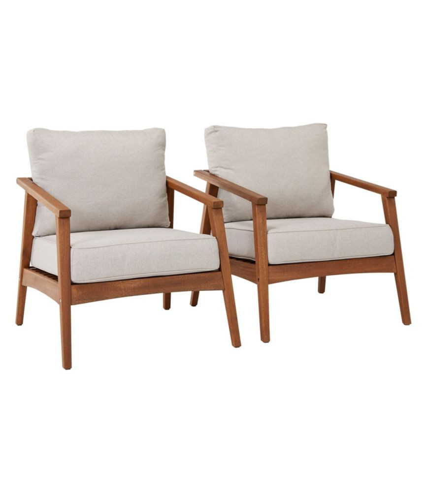 Eucalyptus Patio Chair, Set of Two Natural, Wood/Hardwood/Stainless Steel | L.L. Bean