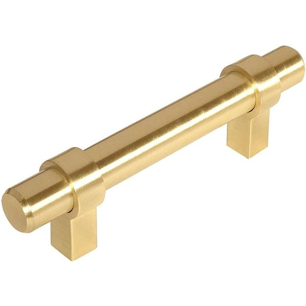 Cosmas 5 Pack 161-3BB Brushed Brass Euro Style Cabinet Bar Handle Pull - 3" Inch (76mm) Hole Centers | Amazon (US)
