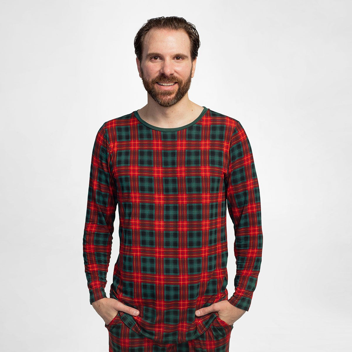 Tartan Men's Bamboo Viscose Pajama Top | Little Sleepies