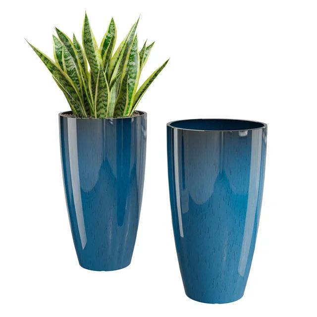 QCQHDU 21 inch Tall Planters for Outdoor Plants Set of 2,Outdoor Planters for Front Porch,Large P... | Walmart (US)