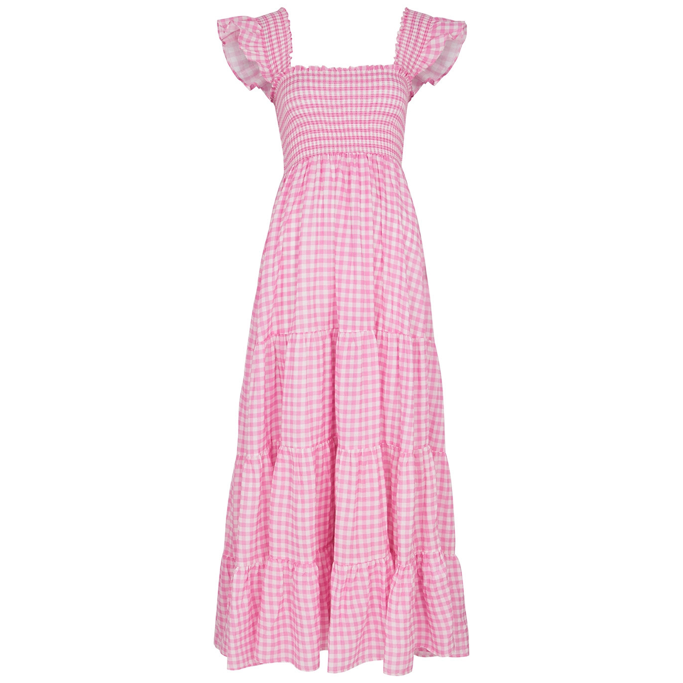 Rixo Kendall Gingham Cotton Night Dress - Pink - 14 | Harvey Nichols (Global)