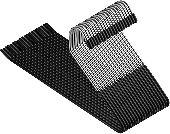 ZOBER Slack/Trousers Pants Hangers - 20 Pack - Strong and Durable Anti-Rust Chrome Metal Hangers,... | Amazon (US)