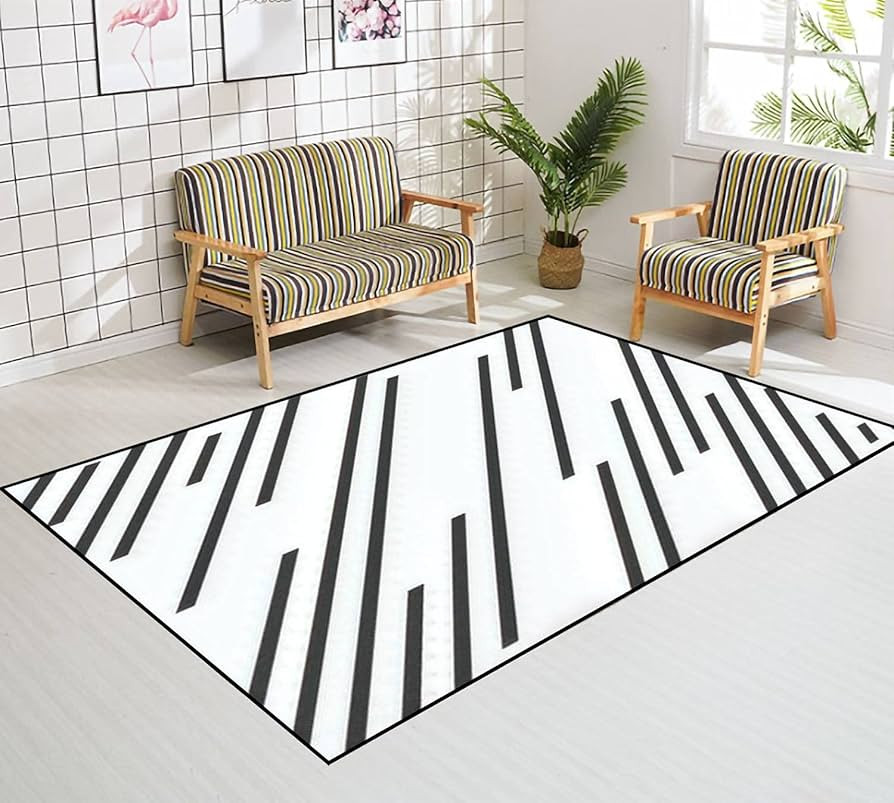 Indoor/Outdoor Area Soft Rug Line Pattern Speed Lines Floor Rugs Table Chair Mats Home Living Roo... | Amazon (US)