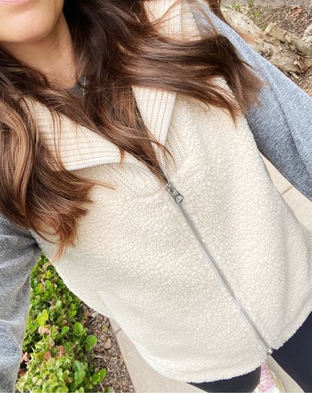 Spring vest for these chilly SoCal days! Love this gray long sleeve tee as well (size small). 

#LTKSeasonal #LTKstyletip #LTKunder100
