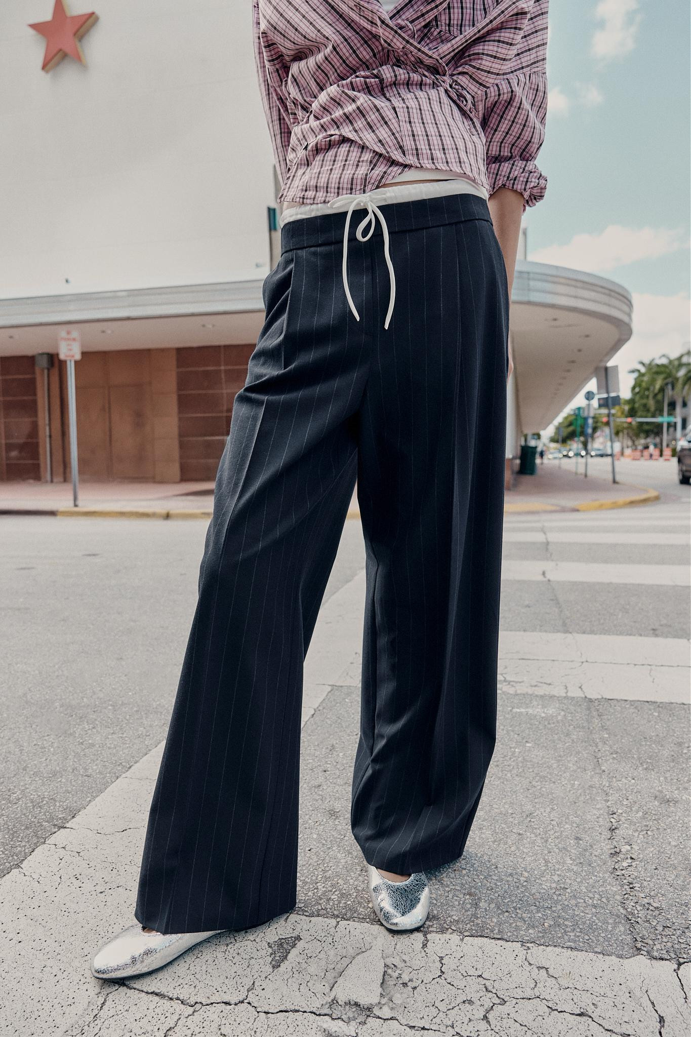 WIDE TROUSERS WITH DOUBLE WAISTBAND | Zara UK