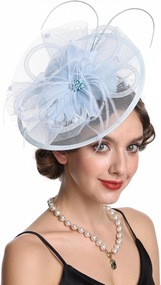 Fascinators Hat Tea Party Vintage Feather Fascinator with a Headband and a Clip for Girls and Wom... | Amazon (US)