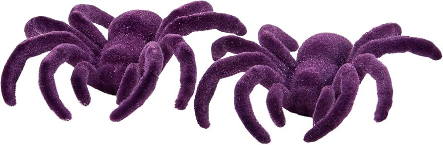 Primitives by Kathy Purple Flocked Spider Set - Halloween Decorative Figurine, Plastic & Flocking... | Amazon (US)