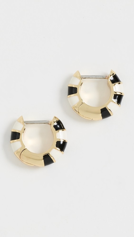 Clare V. Enamel Stripe Huggie Earrings | Shopbop | Shopbop